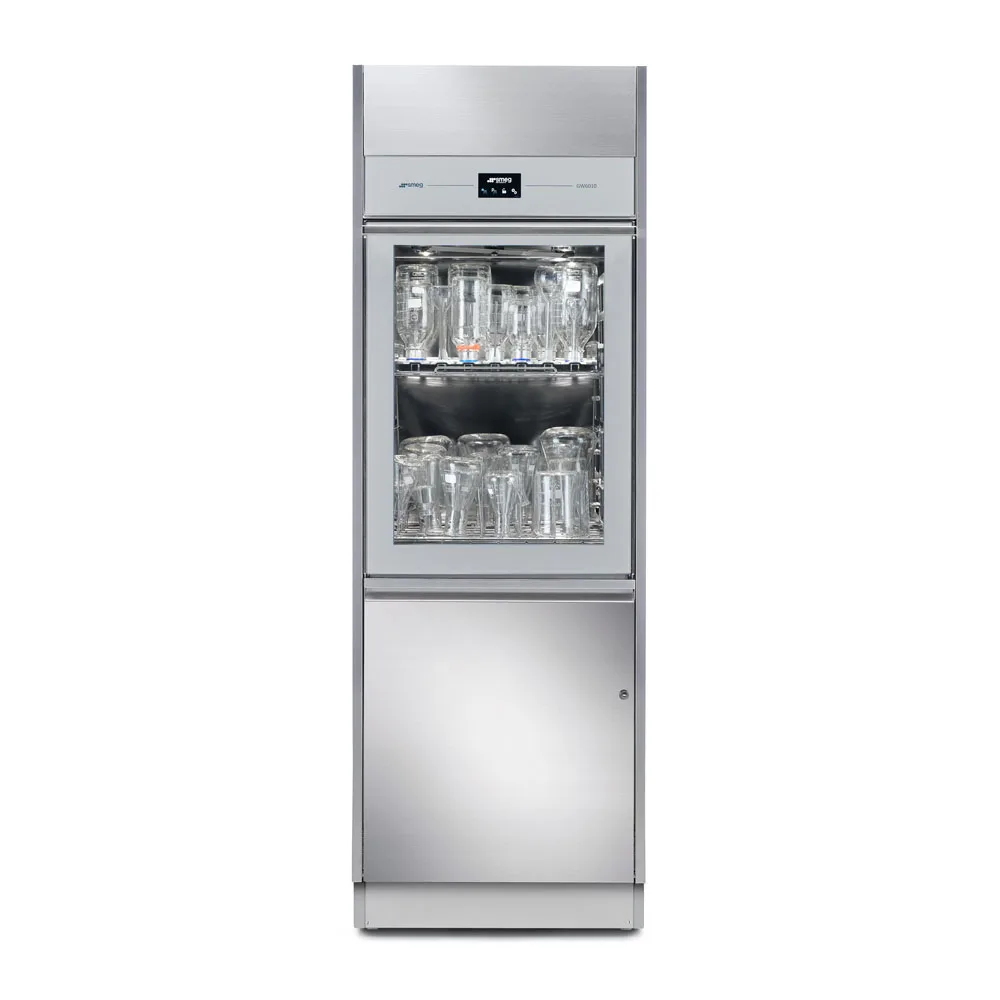 Smeg GW 6010 labbdiskmaskin sedd framifrån med två svängdörrar i glas