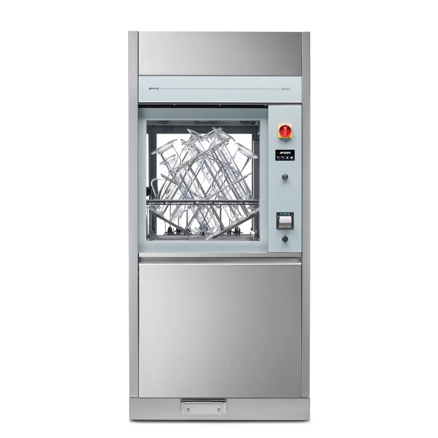 Smeg GW 7015 labbdiskmaskin med dubbla glasskjutdörrar, produktbild.